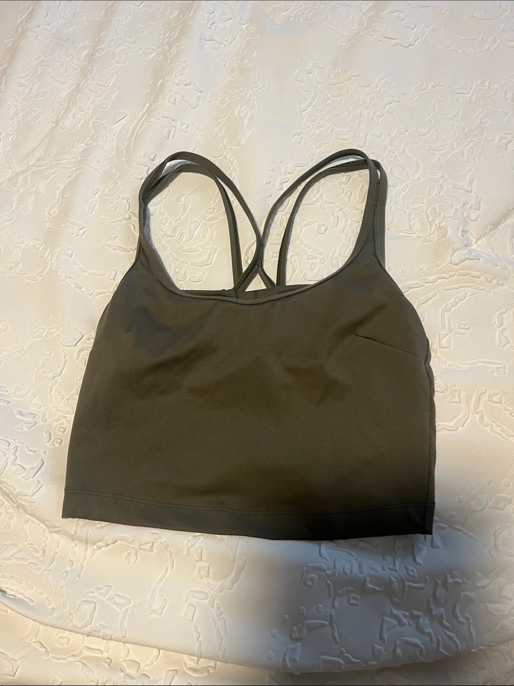 All In Motion - Strappy Sports Crop Bra — Olive